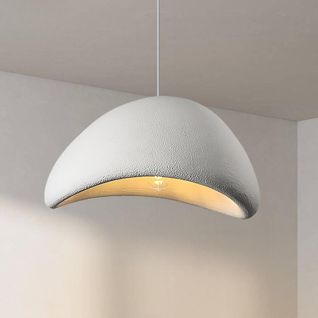 Modern Textured Dome Pendant Light Adjustable Height Image - 25