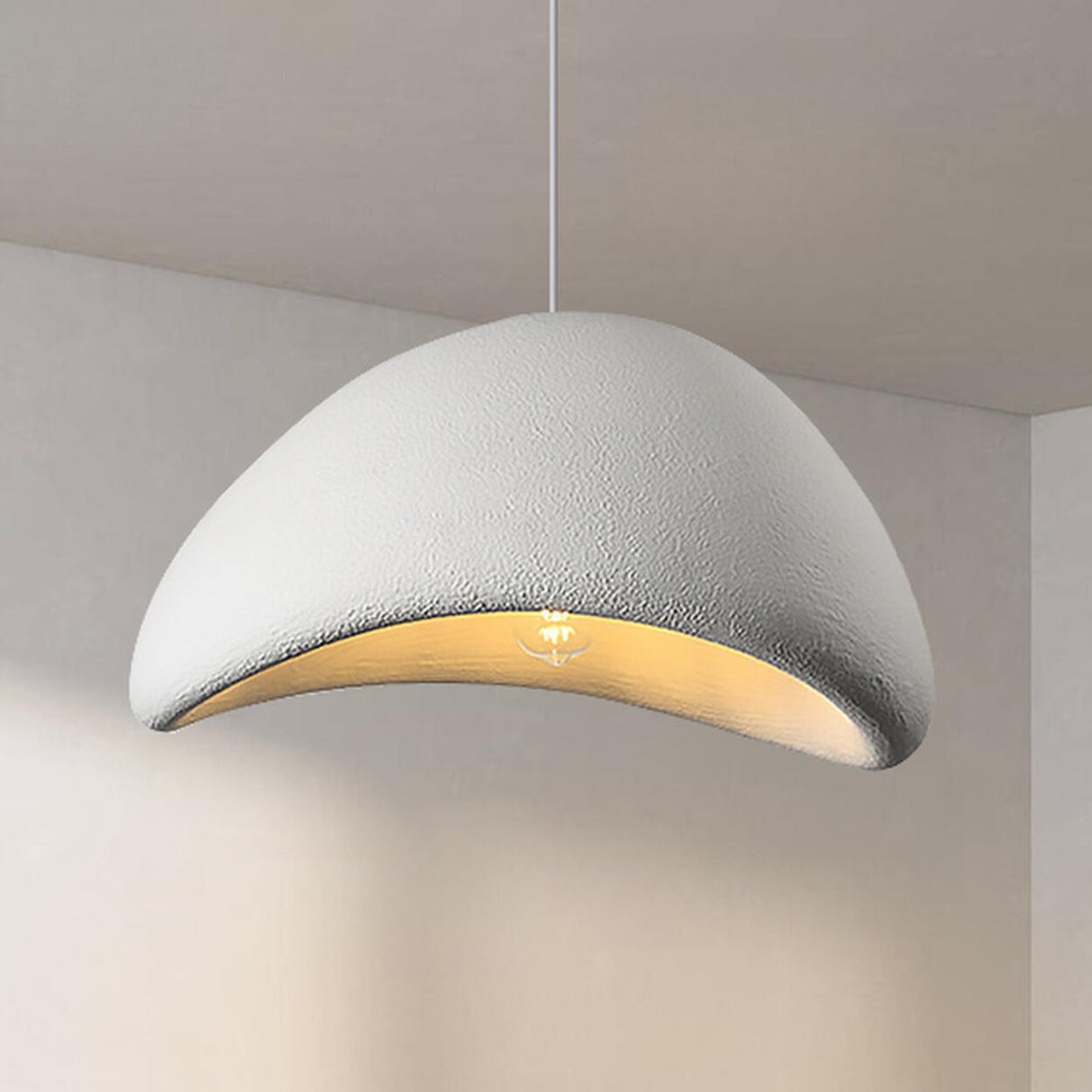 Modern Textured Dome Pendant Light Adjustable Height Image - 26