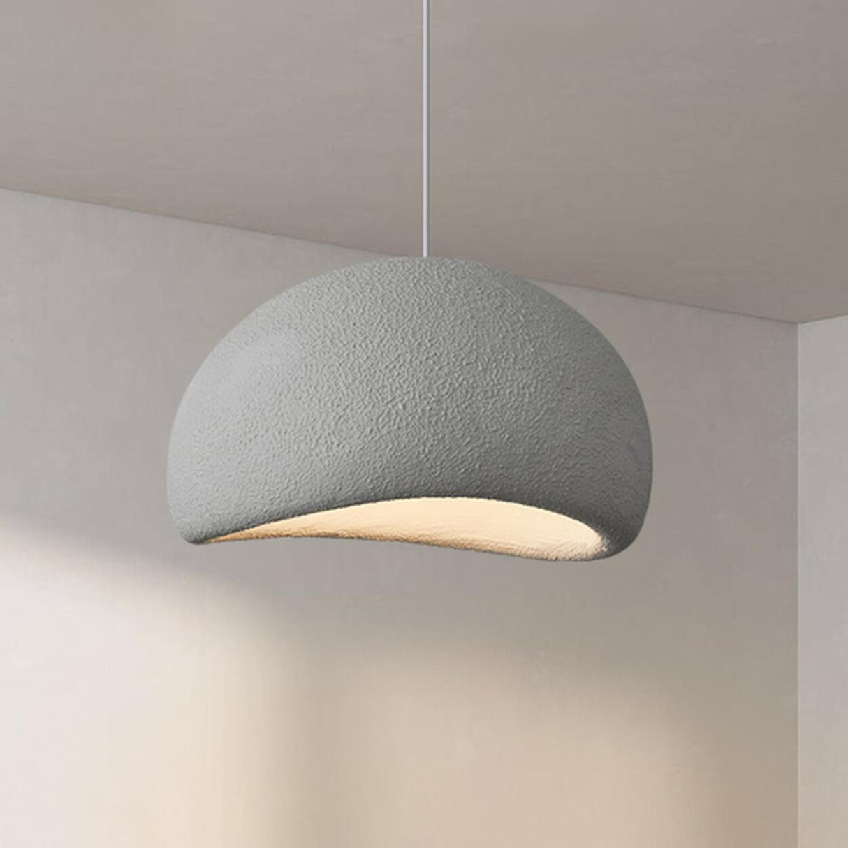 Modern Textured Dome Pendant Light Adjustable Height Image - 29