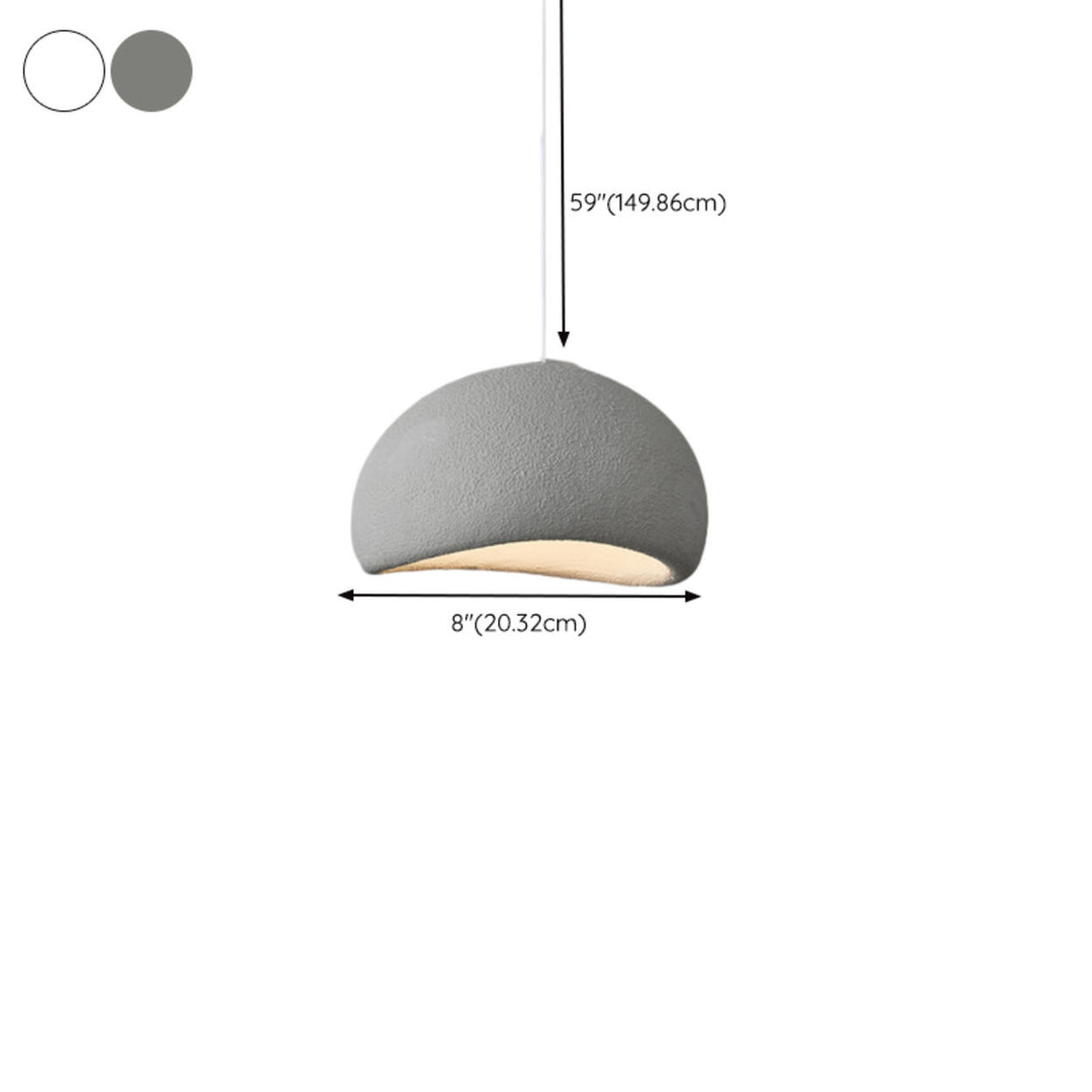 Modern Textured Dome Pendant Light Adjustable Height 