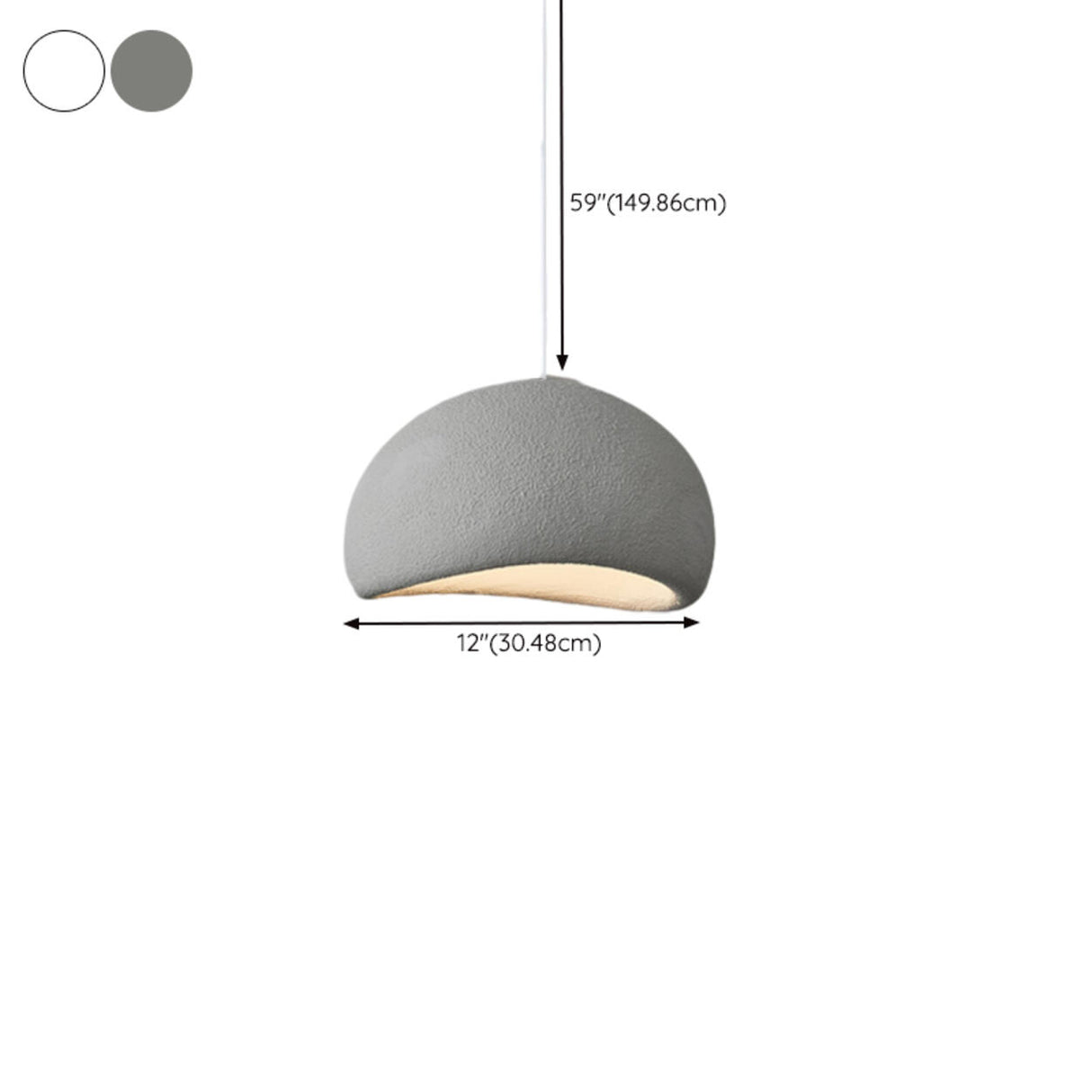 Modern Textured Dome Pendant Light Adjustable Height Image - 42