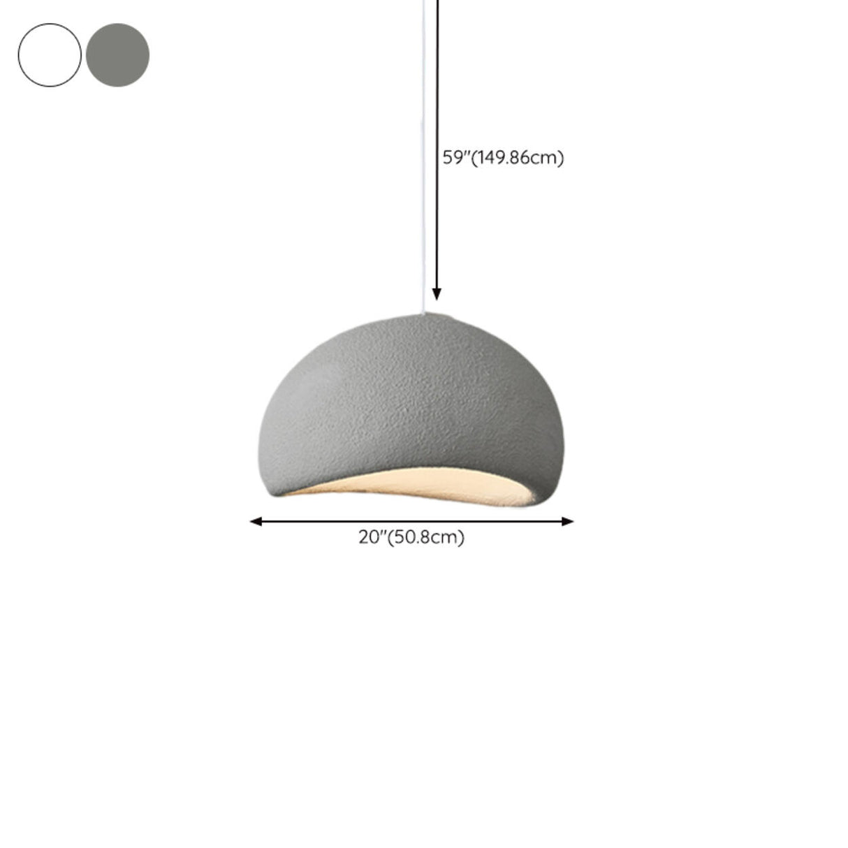 Modern Textured Dome Pendant Light Adjustable Height Image - 44