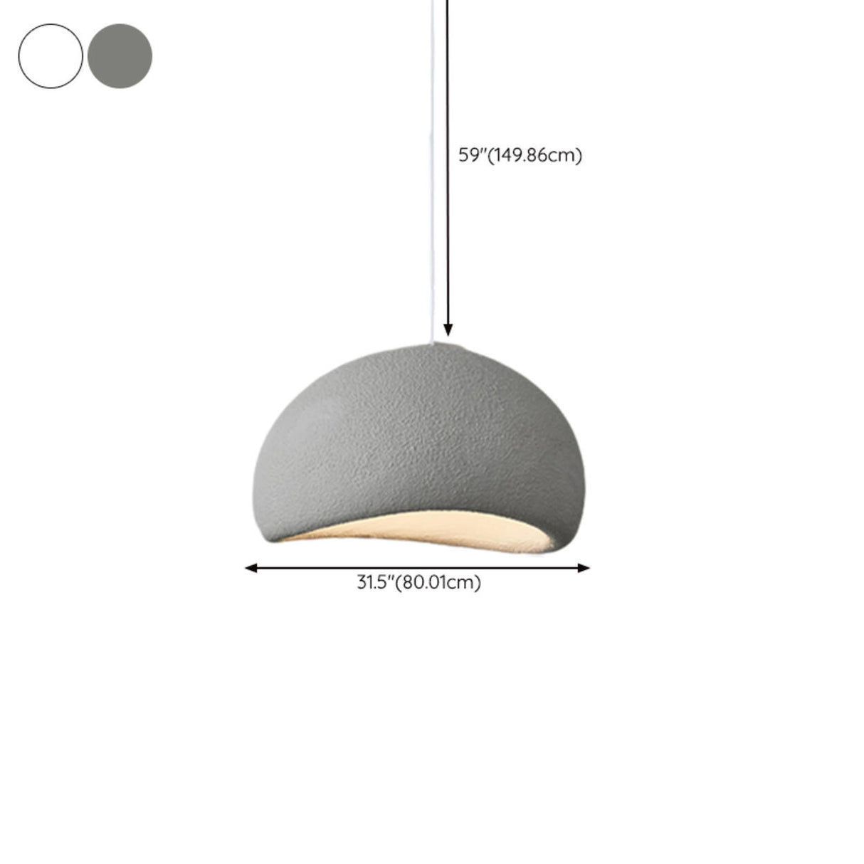 Modern Textured Dome Pendant Light Adjustable Height Image - 46