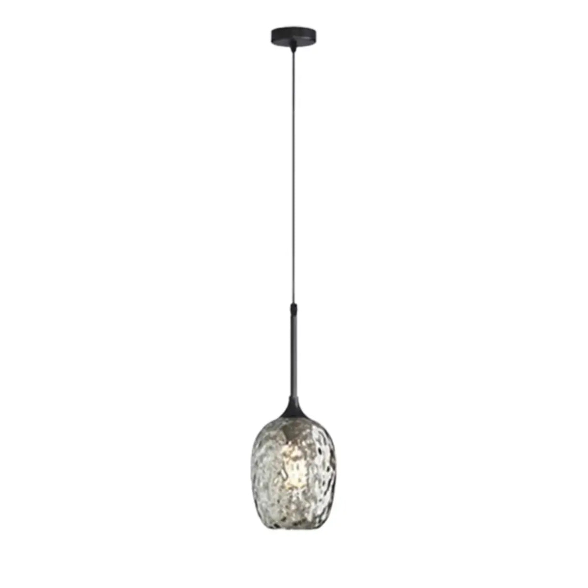 Modern Textured Glass Vase Pendant Ligh Adjustable Cord Image - 6