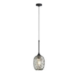 Modern Textured Glass Vase Pendant Ligh Adjustable Cord Image - 6