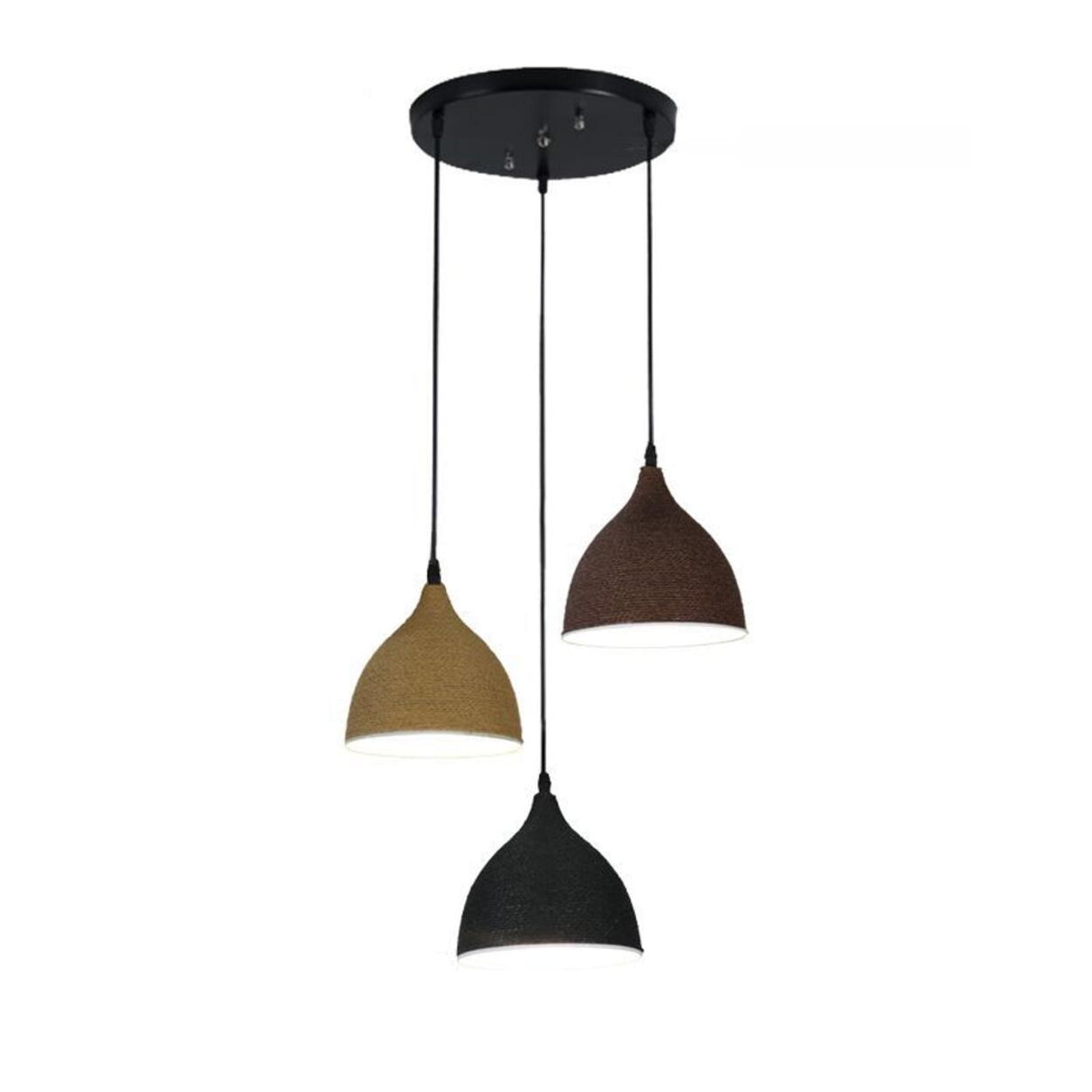 Modern Textured Metal Round Hanging Pendant Light  Image - 15