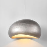 Modern Textured Silver Vaulted Dome Pendant Light Image - 10