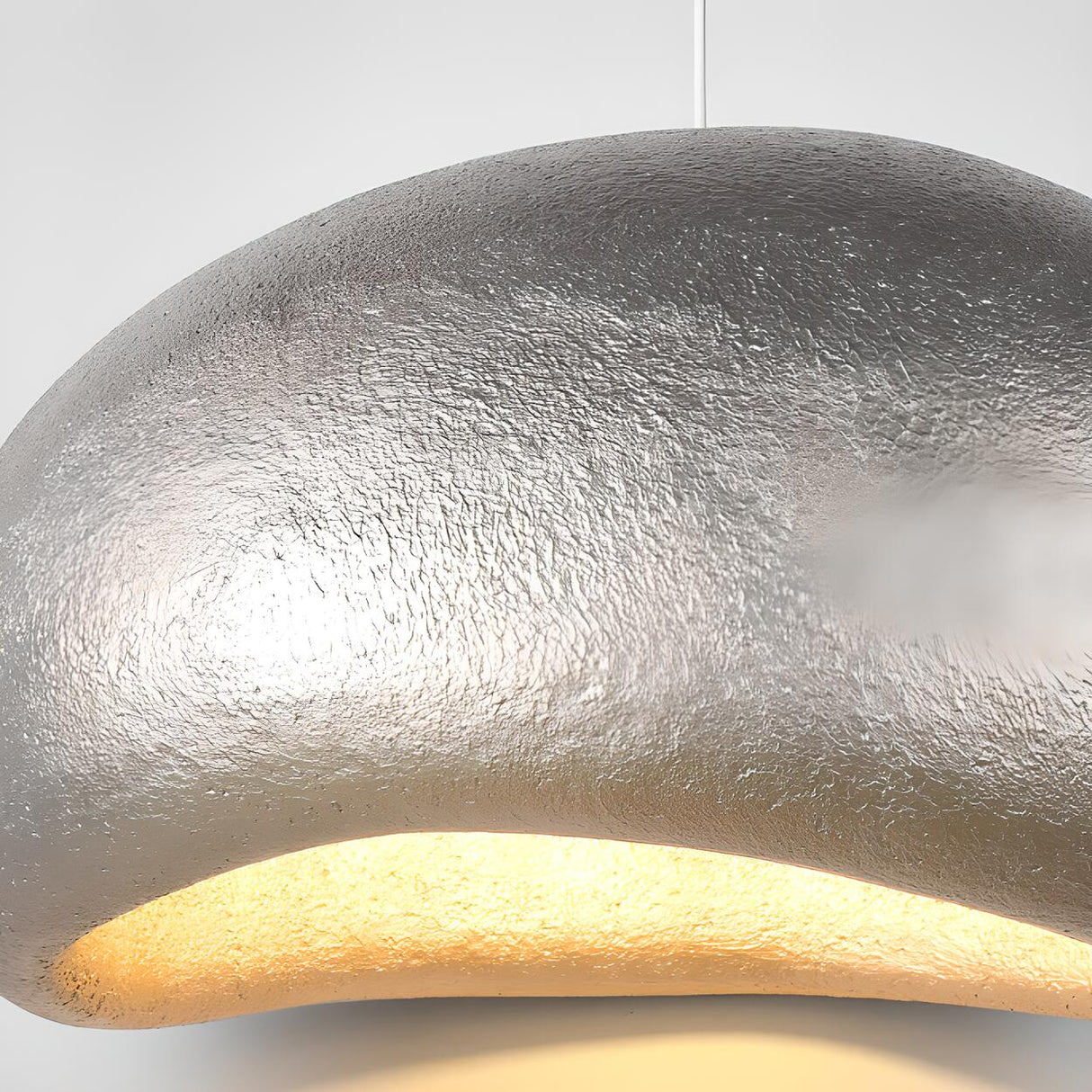 Modern Textured Silver Vaulted Dome Pendant Light Image - 13