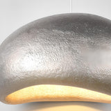 Modern Textured Silver Vaulted Dome Pendant Light Image - 13