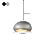 Modern Textured Silver Vaulted Dome Pendant Light #size