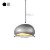 Modern Textured Silver Vaulted Dome Pendant Light Image - 15