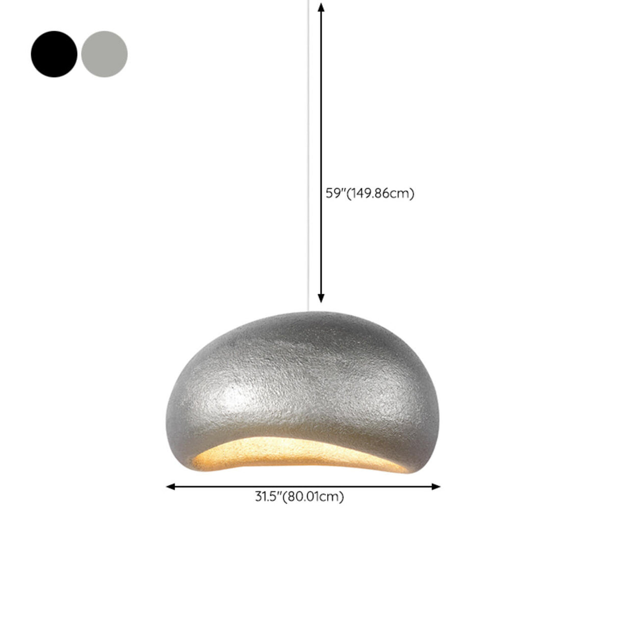 Modern Textured Silver Vaulted Dome Pendant Light Image - 16