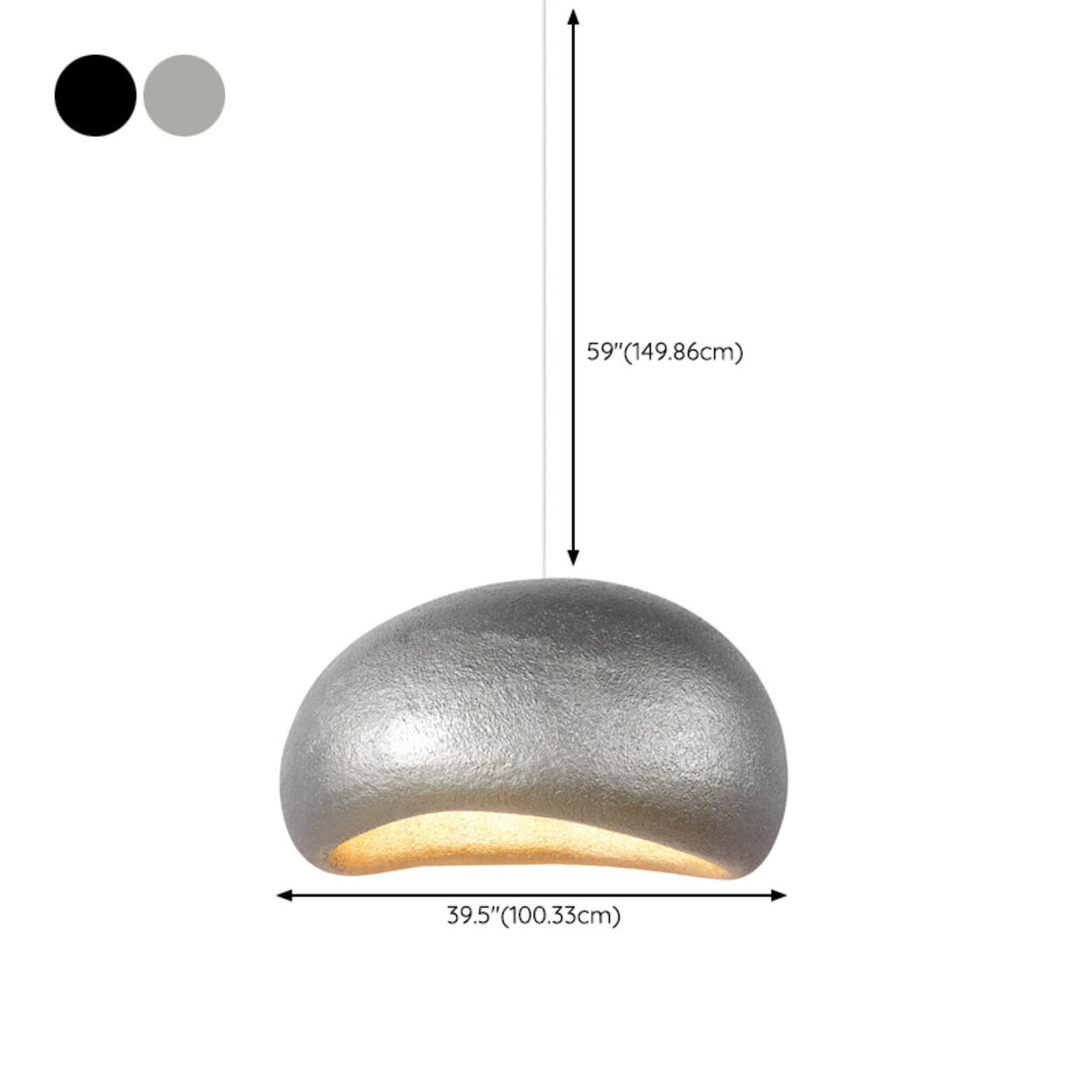 Modern Textured Silver Vaulted Dome Pendant Light Image - 17