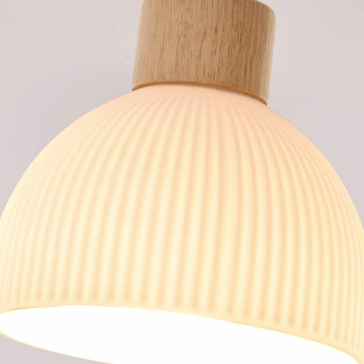 Modern Textured White Glass Dome Pendant Light Image - 13