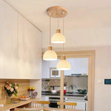 Modern Textured White Glass Dome Pendant Light Image - 3