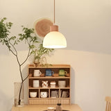 Modern Textured White Glass Dome Pendant Light Image - 6