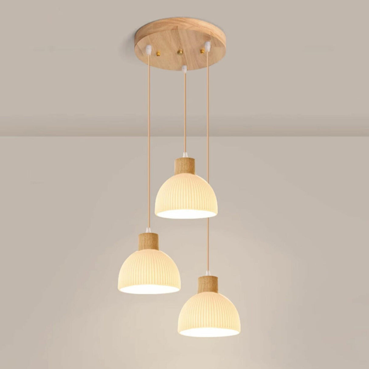 Modern Textured White Glass Dome Pendant Light Image - 8