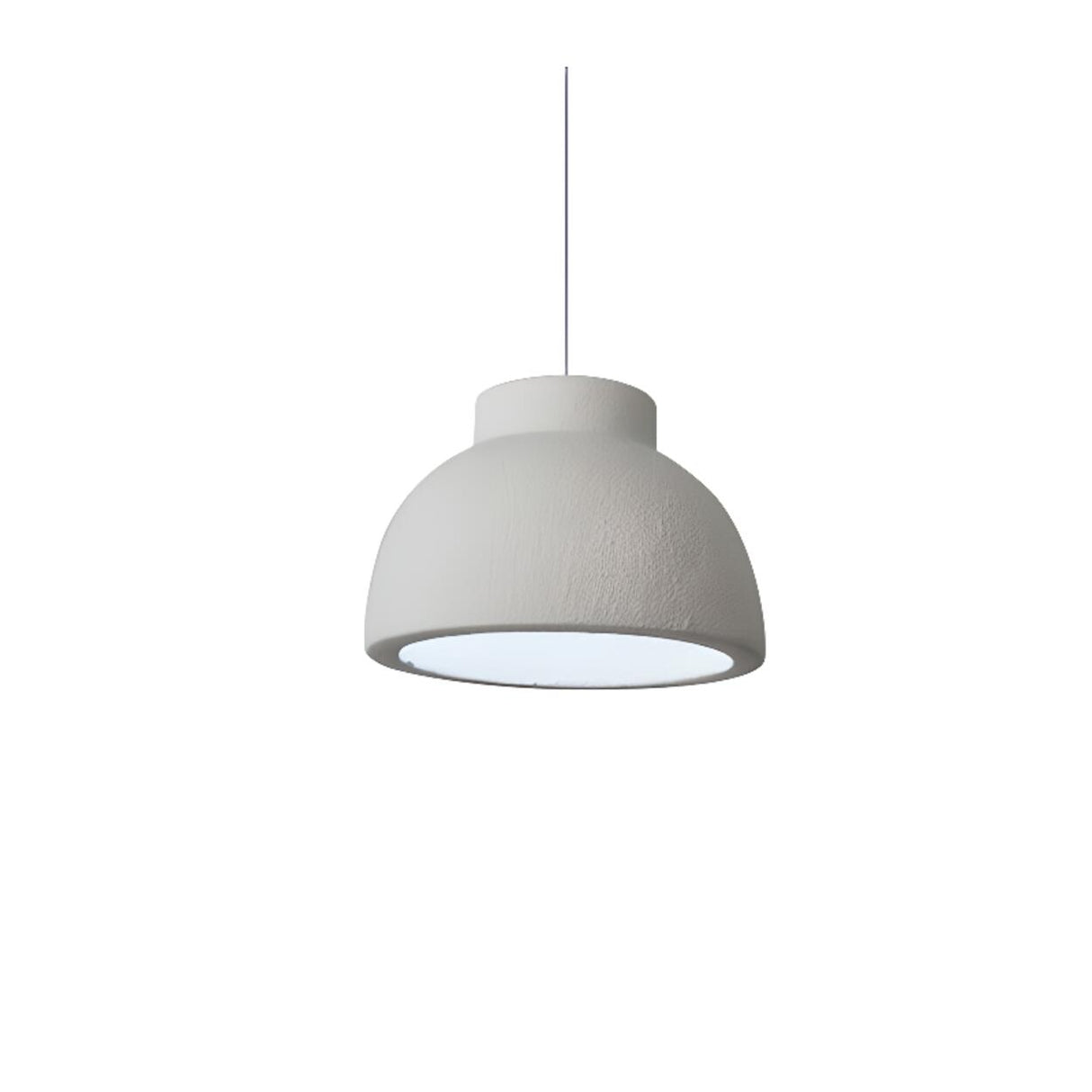 Modern Textured White Resin Dome Pendant Light Image - 12