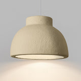 Modern Textured White Resin Dome Pendant Light Image - 16