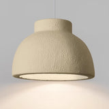 Modern Textured White Resin Dome Pendant Light Image - 17