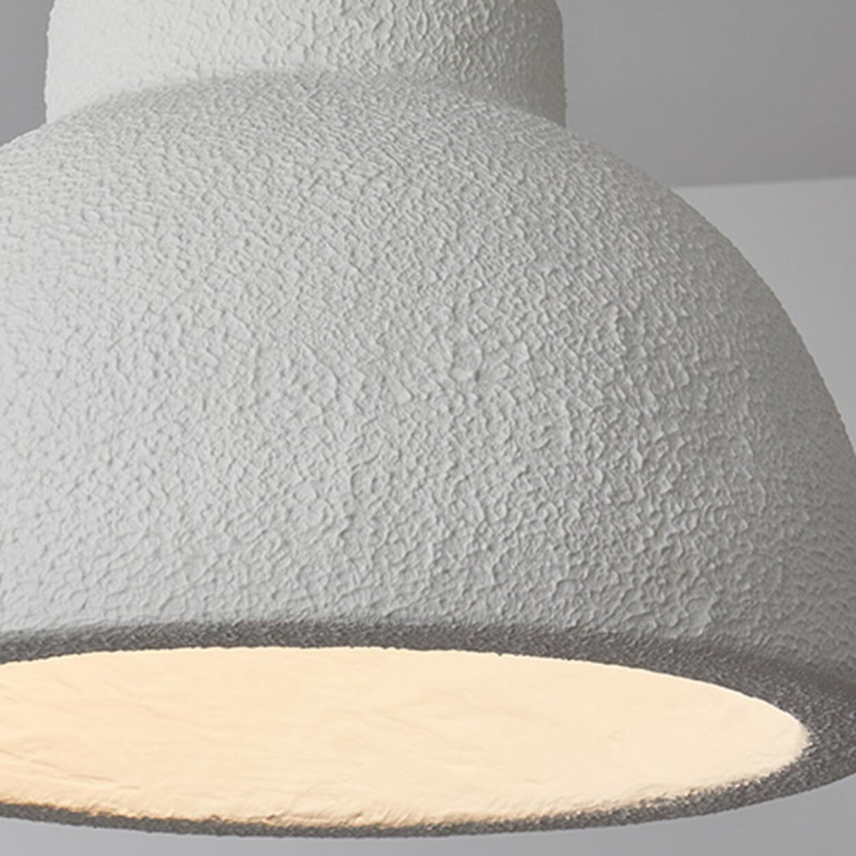 Modern Textured White Resin Dome Pendant Light Image - 19