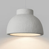 Modern Textured White Resin Dome Pendant Light Image - 5