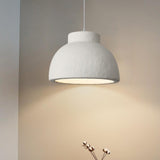 Modern Textured White Resin Dome Pendant Light Image - 6