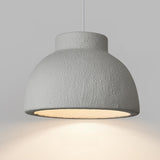 Modern Textured White Resin Dome Pendant Light Image - 9