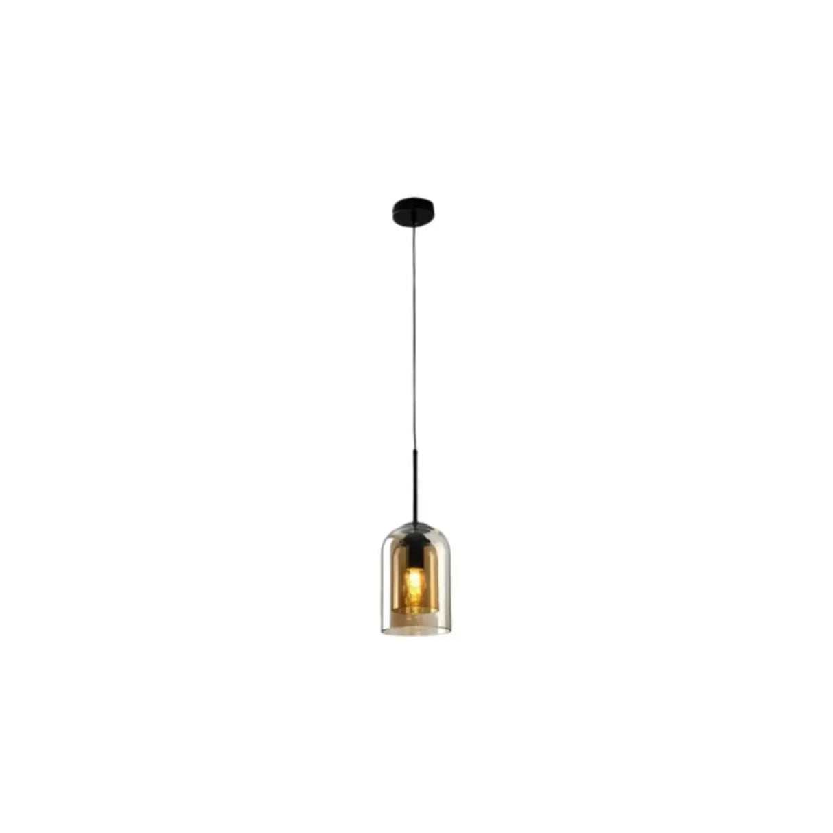 Modern Tiered Bell Smoky Clear Glass Pendant Light Image - 6