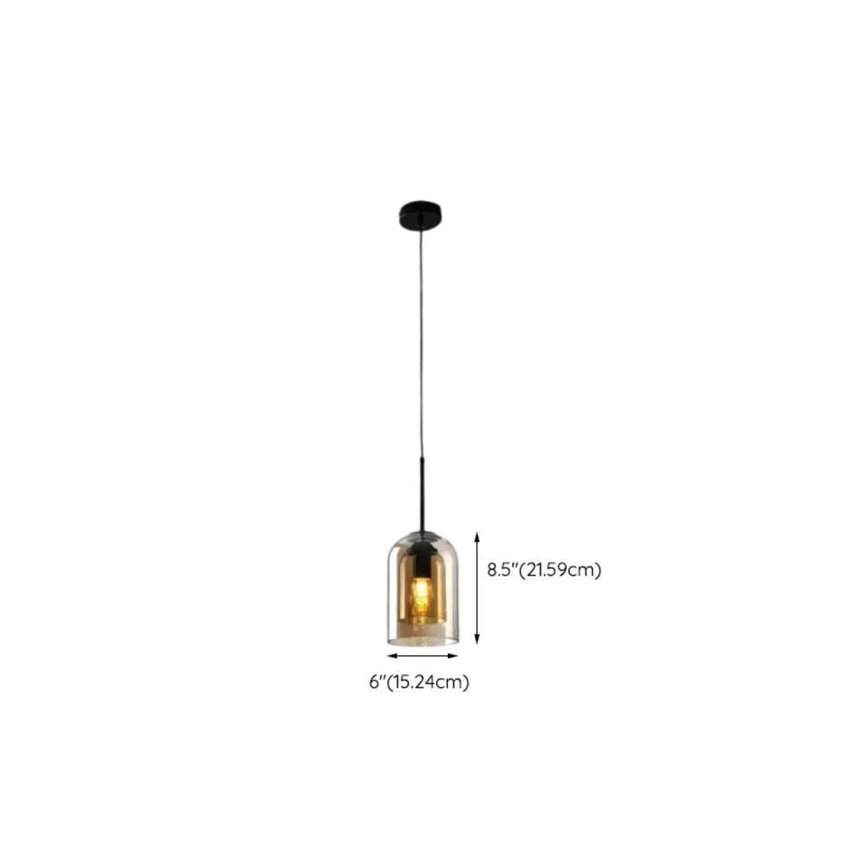 Modern Tiered Bell Smoky Clear Glass Pendant Light 