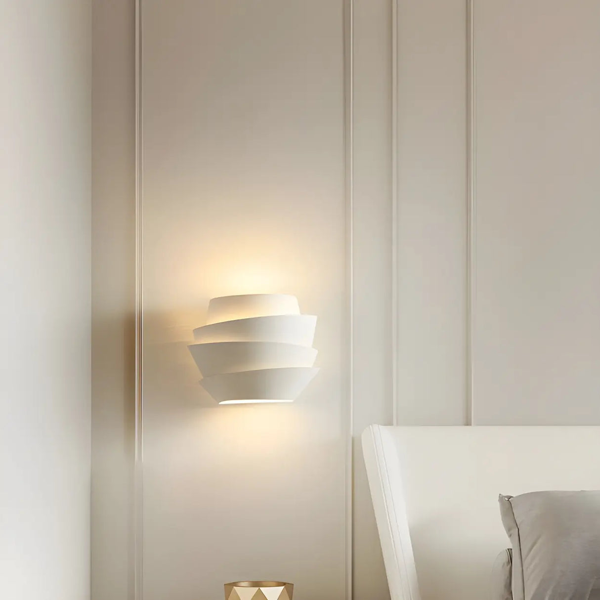 Modern Tiered Ceramic Wall Sconce for Bedroom Image - 1