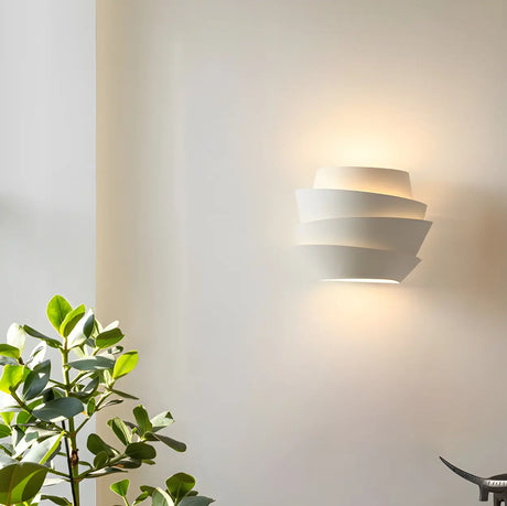 Modern Tiered Ceramic Wall Sconce for Bedroom Image - 2