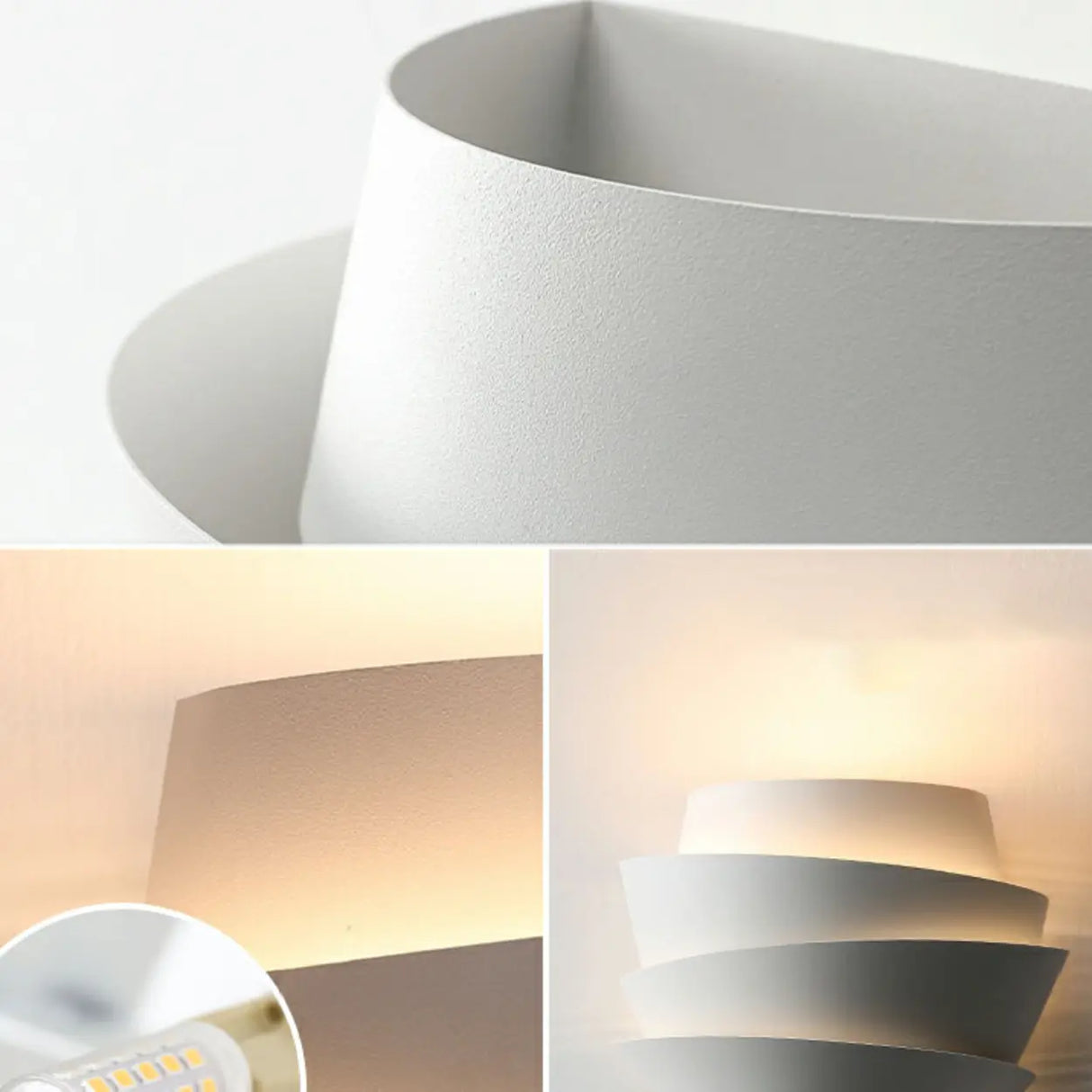 Modern Tiered Ceramic Wall Sconce for Bedroom Image - 4