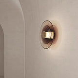 Modern Tiered Design Geometric Glass Wall Sconce Image - 1