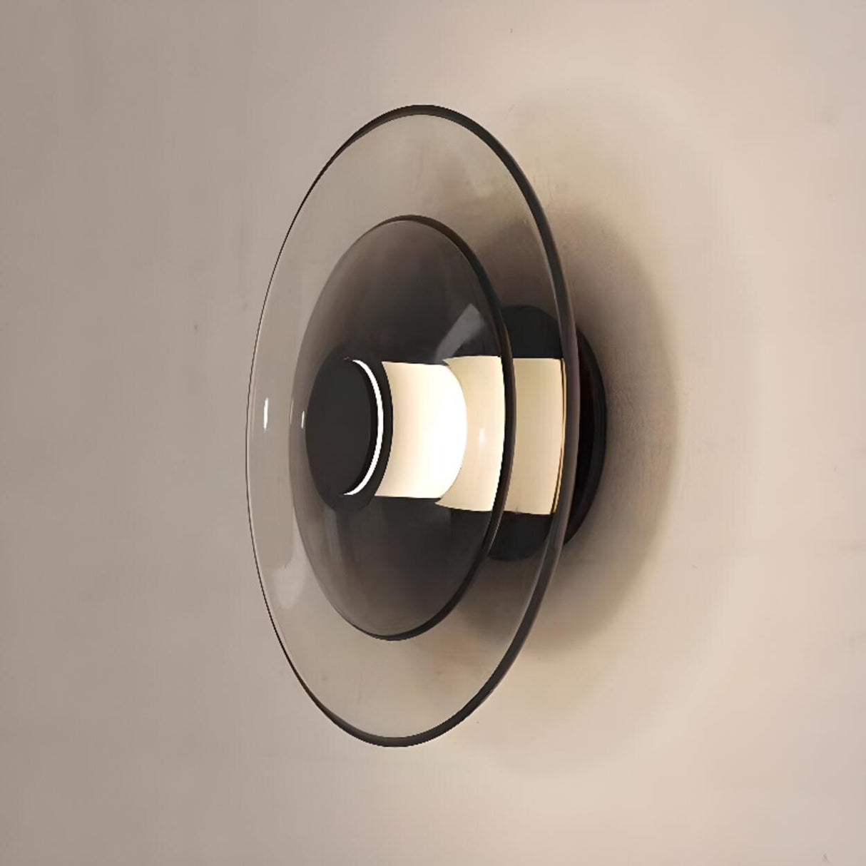 Modern Tiered Design Geometric Glass Wall Sconce Image - 11