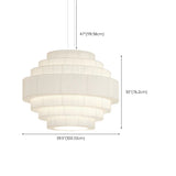 Modern Tiered Fabric White Dining Room Chandelier Image - 10