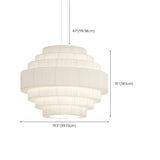 Modern Tiered Fabric White Dining Room Chandelier #size