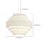 Modern Tiered Fabric White Dining Room Chandelier Image - 9