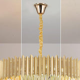 Modern Tiered Gold Crystal Chandelier Adjustable Height Image - 13