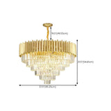 Modern Tiered Gold Crystal Chandelier Adjustable Height #size