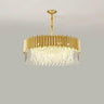 Modern Tiered Gold Crystal Chandelier Adjustable Height Image - 8