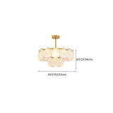 Modern Tiered Gold Frosted Glass Shell Chandelier Image - 17