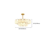 Modern Tiered Gold Frosted Glass Shell Chandelier Image - 18