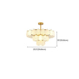 Modern Tiered Gold Frosted Glass Shell Chandelier Image - 19