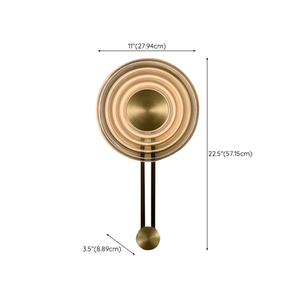 Modern Tiered Ring Design Gold Bedside Wall Sconce 