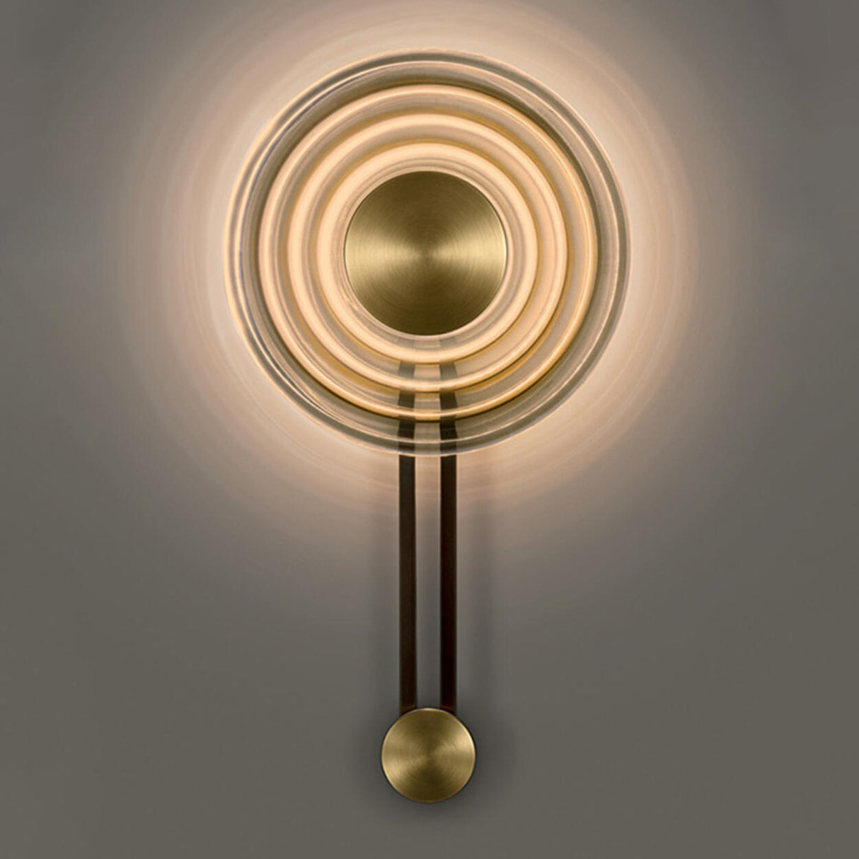 Modern Tiered Ring Design Gold Bedside Wall Sconce Image - 6