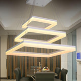 Modern Tiered Square Acrylic LED Pendant Light Chandelier Image - 1