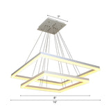 Modern Tiered Square Acrylic LED Pendant Light Chandelier Image - 10