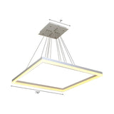 Modern Tiered Square Acrylic LED Pendant Light Chandelier Image - 15