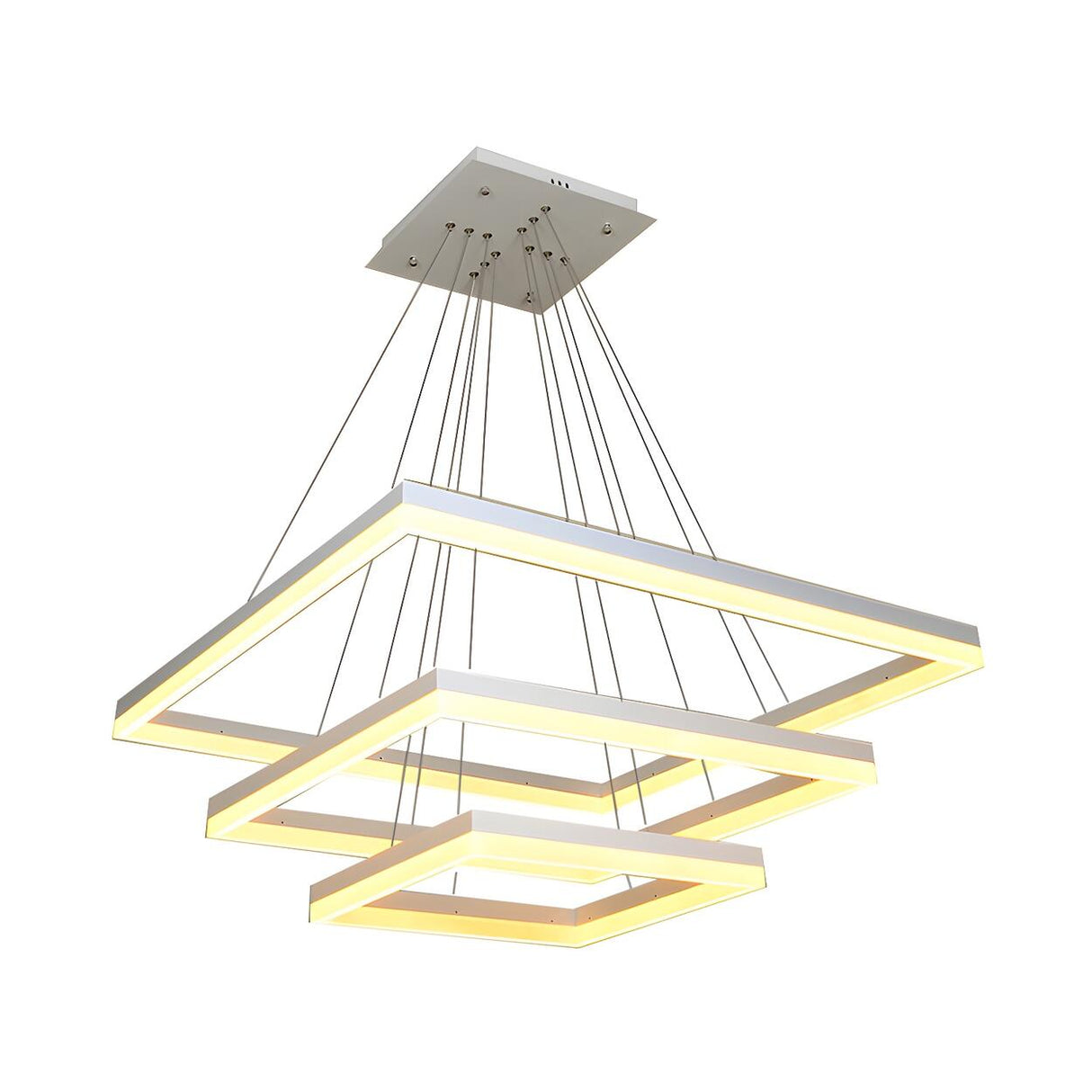 Modern Tiered Square Acrylic LED Pendant Light Chandelier Image - 4